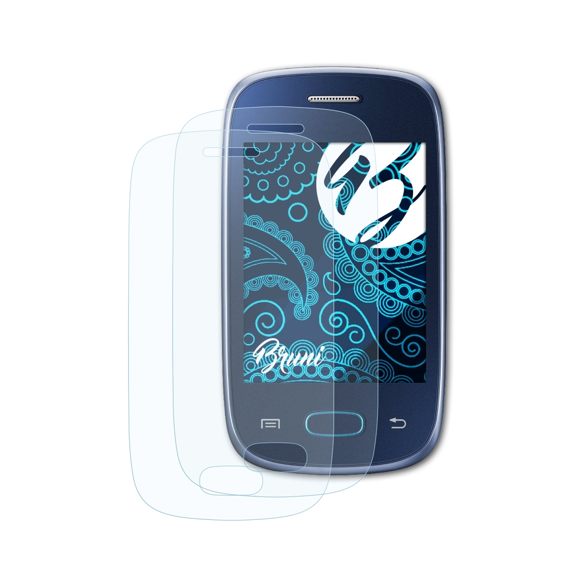 BRUNI 2x Basics-Clear Schutzfolie(für Samsung (GT-S5310)) Pocket Galaxy Neo