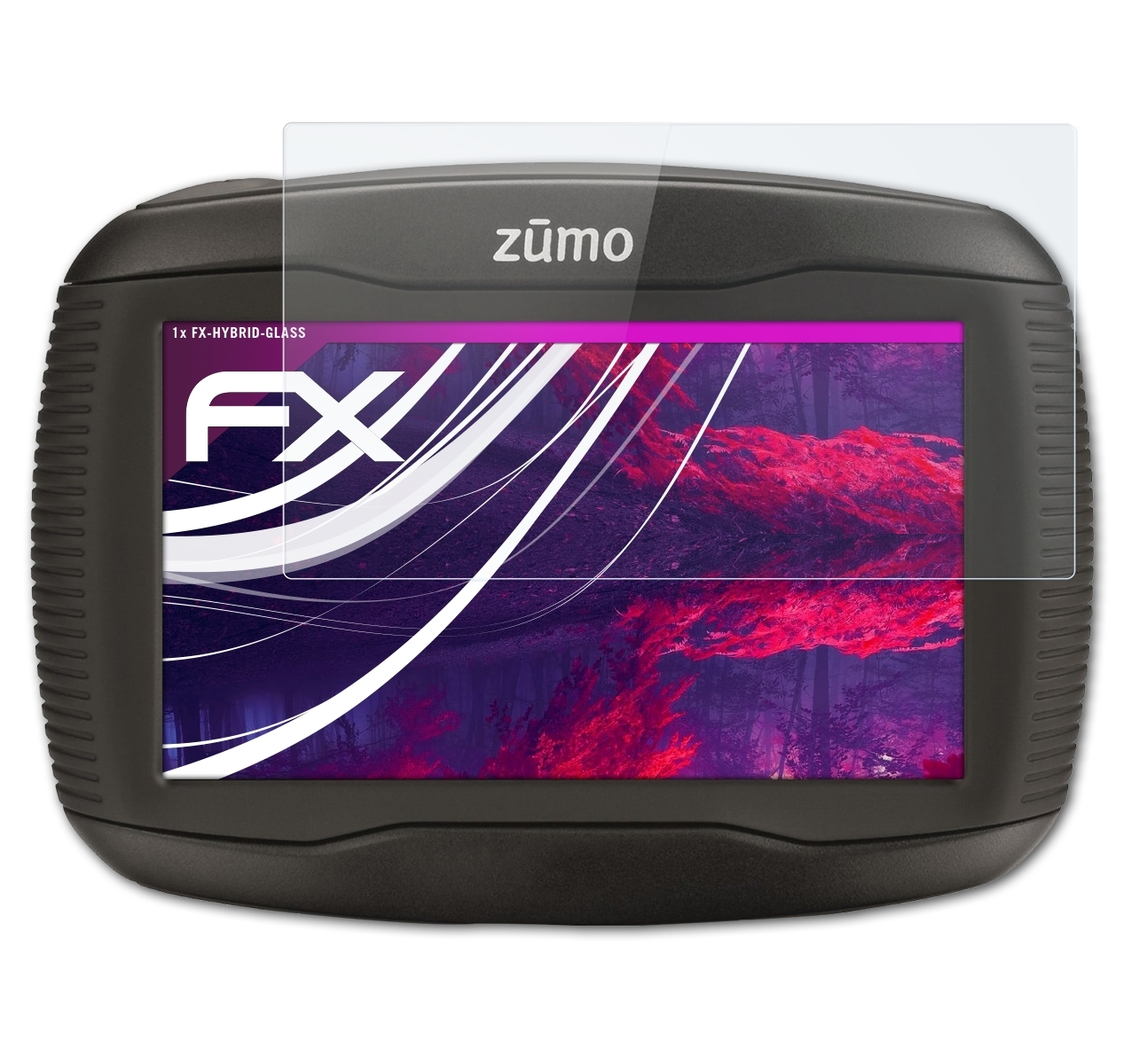 350LM) FX-Hybrid-Glass Garmin Schutzglas(für ATFOLIX Zumo