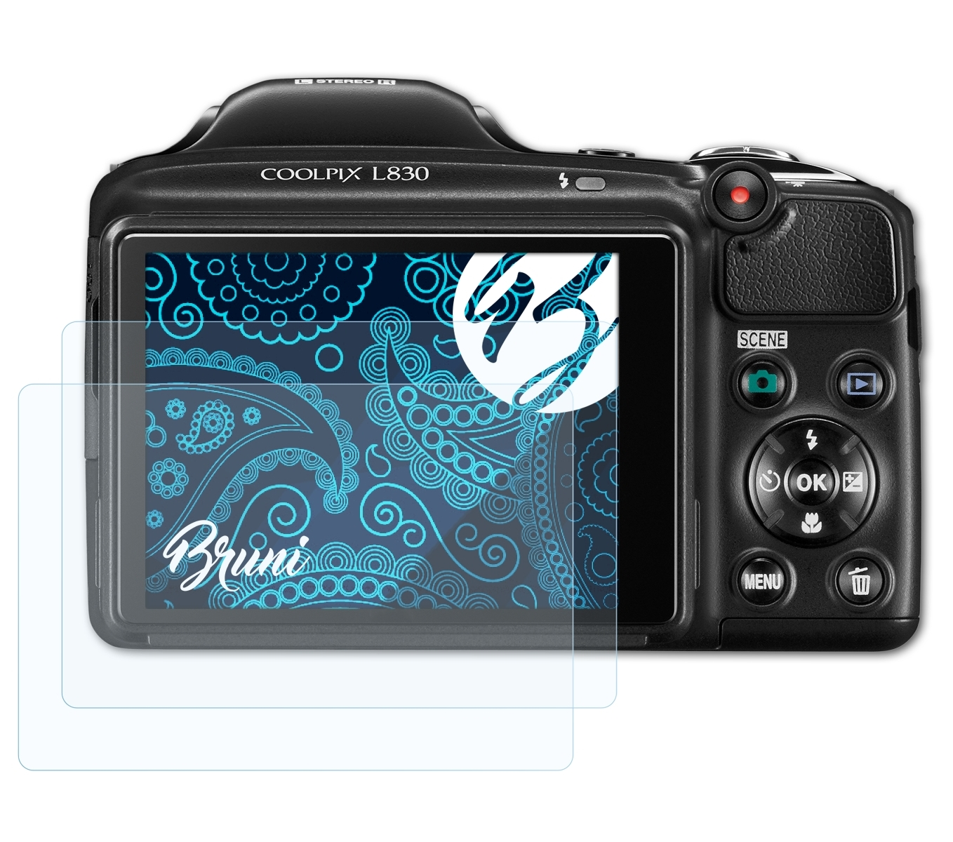 BRUNI 2x Basics-Clear Schutzfolie(für L830) Nikon Coolpix