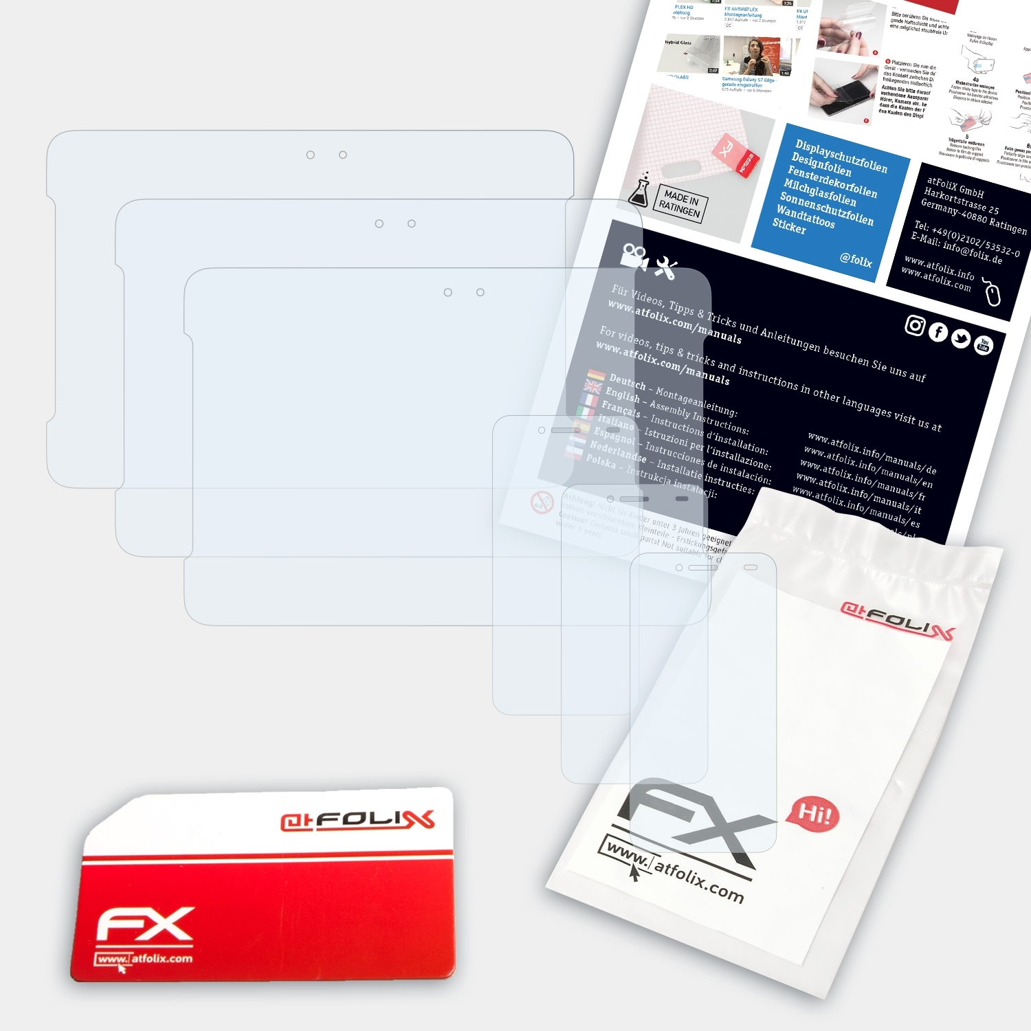 3x Asus ATFOLIX FX-Clear PadFone S) Displayschutz(für