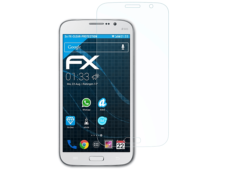 ATFOLIX 3x FX-Clear Displayschutz(für Samsung Galaxy Mega 5.8)