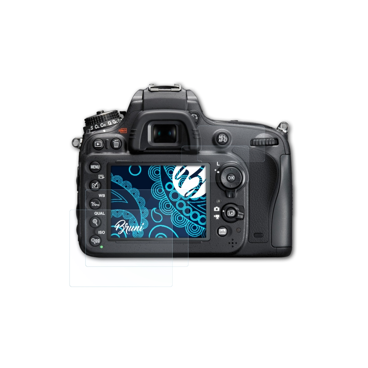 2x BRUNI D610) Basics-Clear Nikon Schutzfolie(für