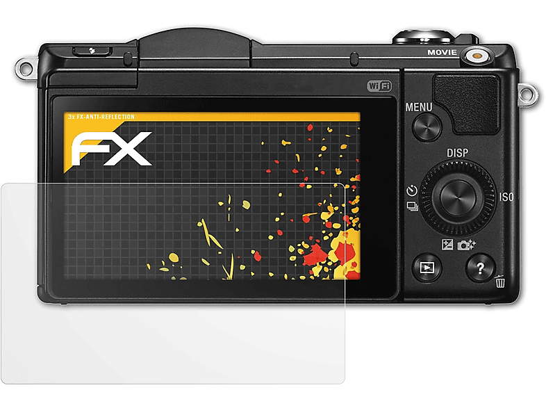 a5000 Alpha Sony 3x FX-Antireflex ATFOLIX Displayschutz(für (ILCE-5000))