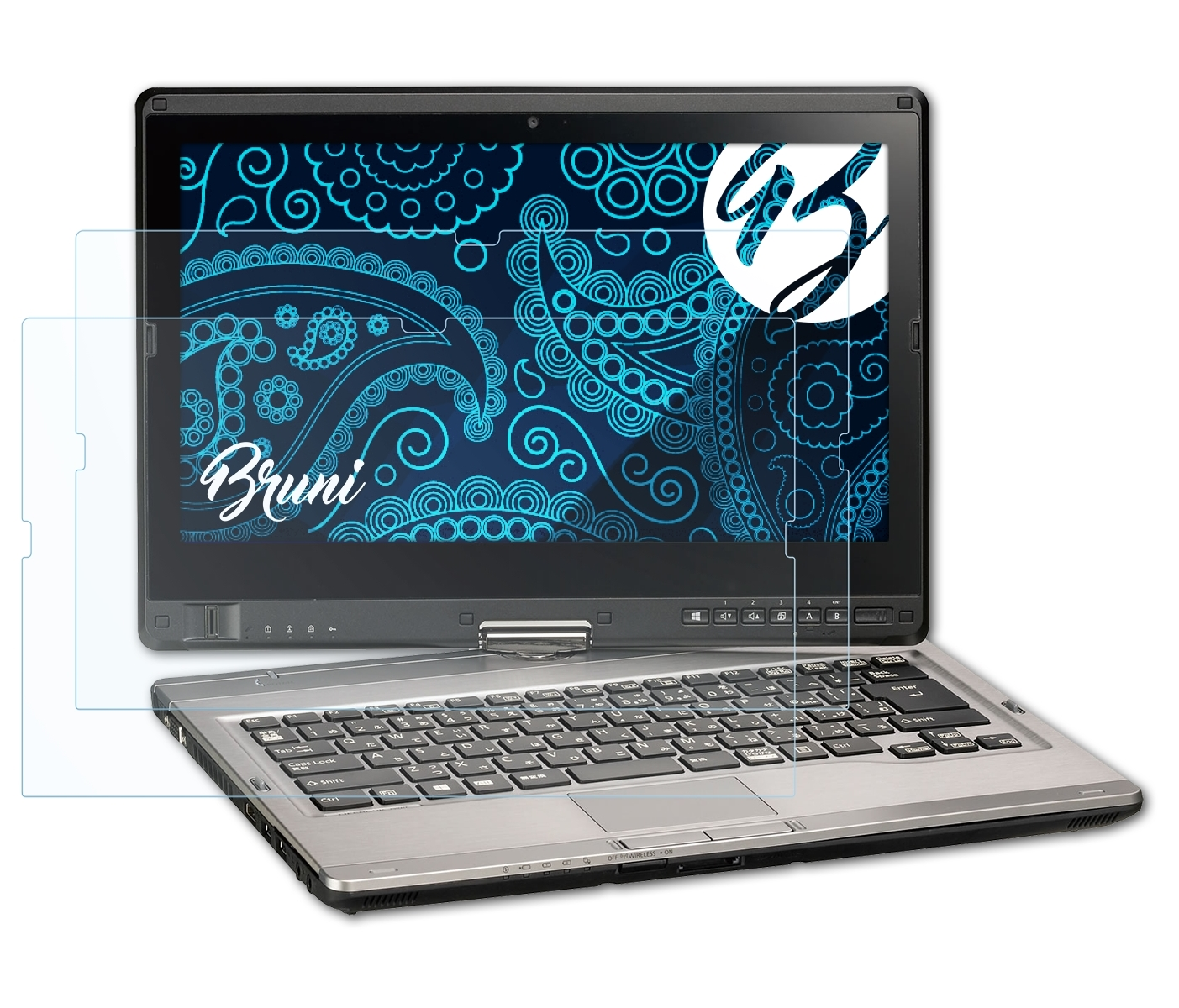 T902) Lifebook Fujitsu 2x Basics-Clear BRUNI Schutzfolie(für