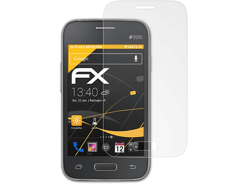 ATFOLIX 3x Galaxy Samsung FX-Antireflex Displayschutz(für 2 (SM-G130E)) Star