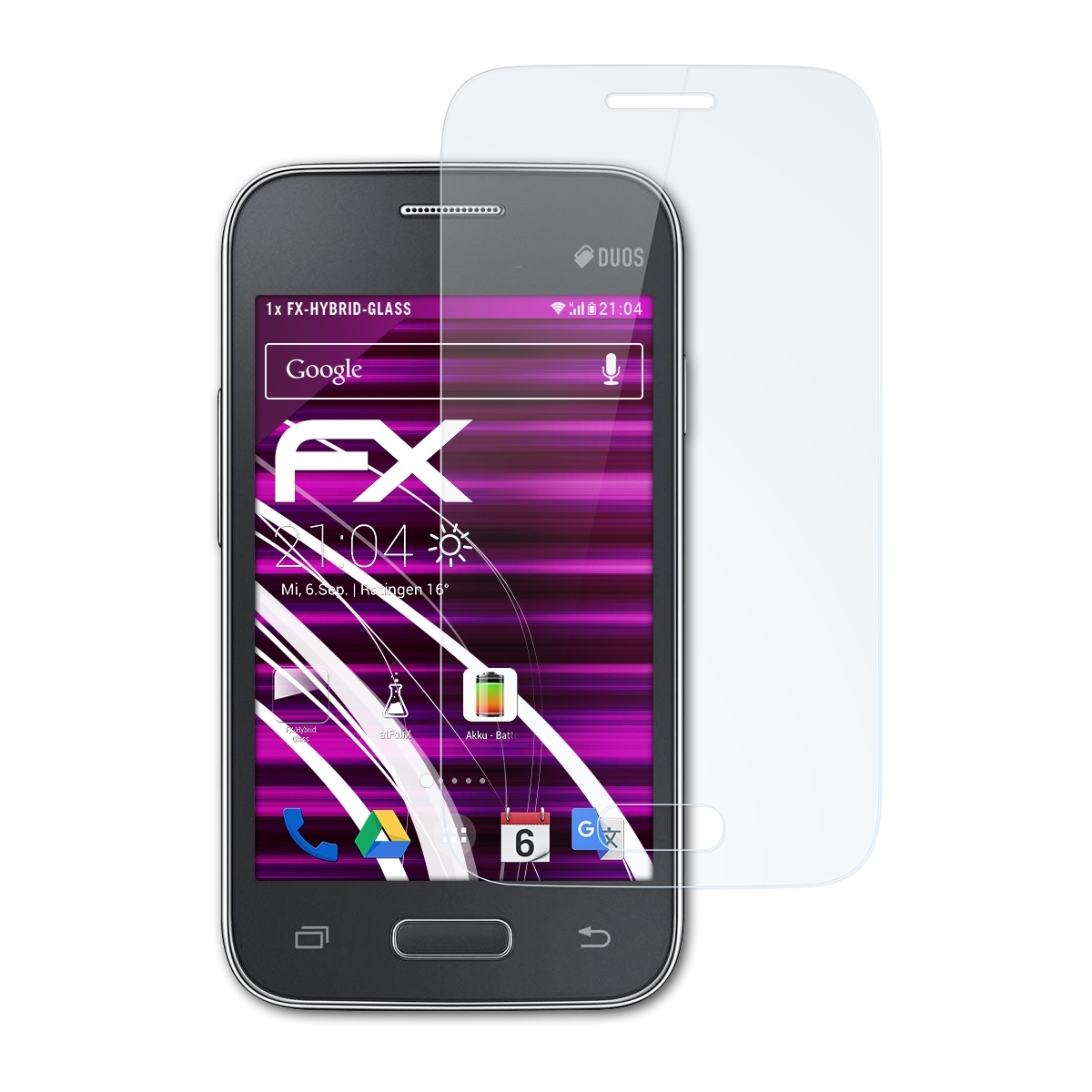 ATFOLIX FX-Hybrid-Glass Schutzglas(für Samsung (SM-G130E)) Star Galaxy 2