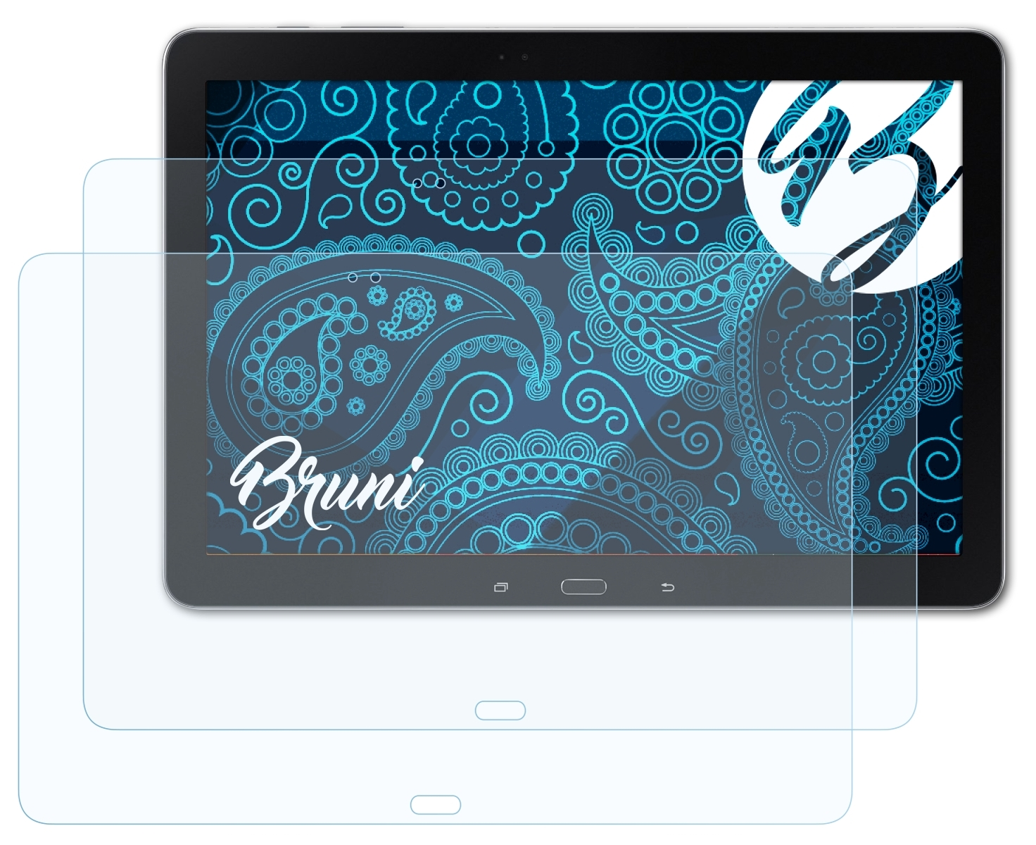 BRUNI 2x Basics-Clear Schutzfolie(für TabPro Wi-Fi Samsung Galaxy 12.2 (SM-T900))