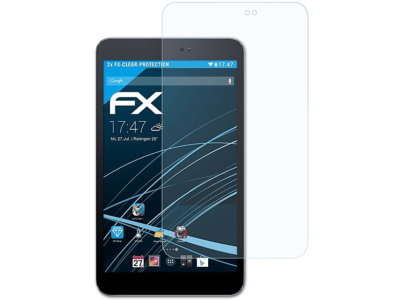 ATFOLIX 2x FX-Clear Displayschutz(für Asus MeMO Pad 8 (ME581CL))