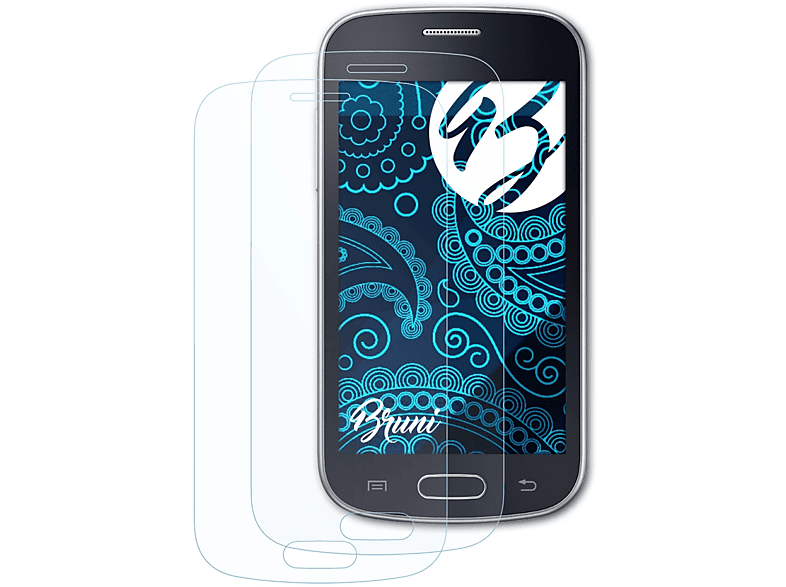 BRUNI 2x Basics-Clear Schutzfolie(für Samsung Galaxy Trend Lite (GT-S7390))