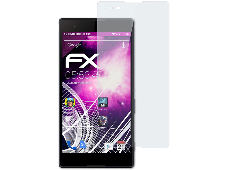 ATFOLIX FX-Hybrid-Glass Schutzglas(für Sony Xperia T2 Ultra)