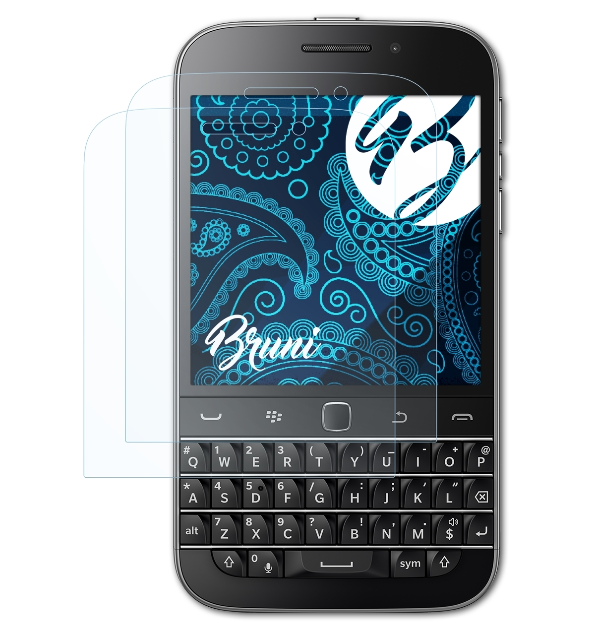 BRUNI 2x Basics-Clear Schutzfolie(für (Q20)) Classic Blackberry