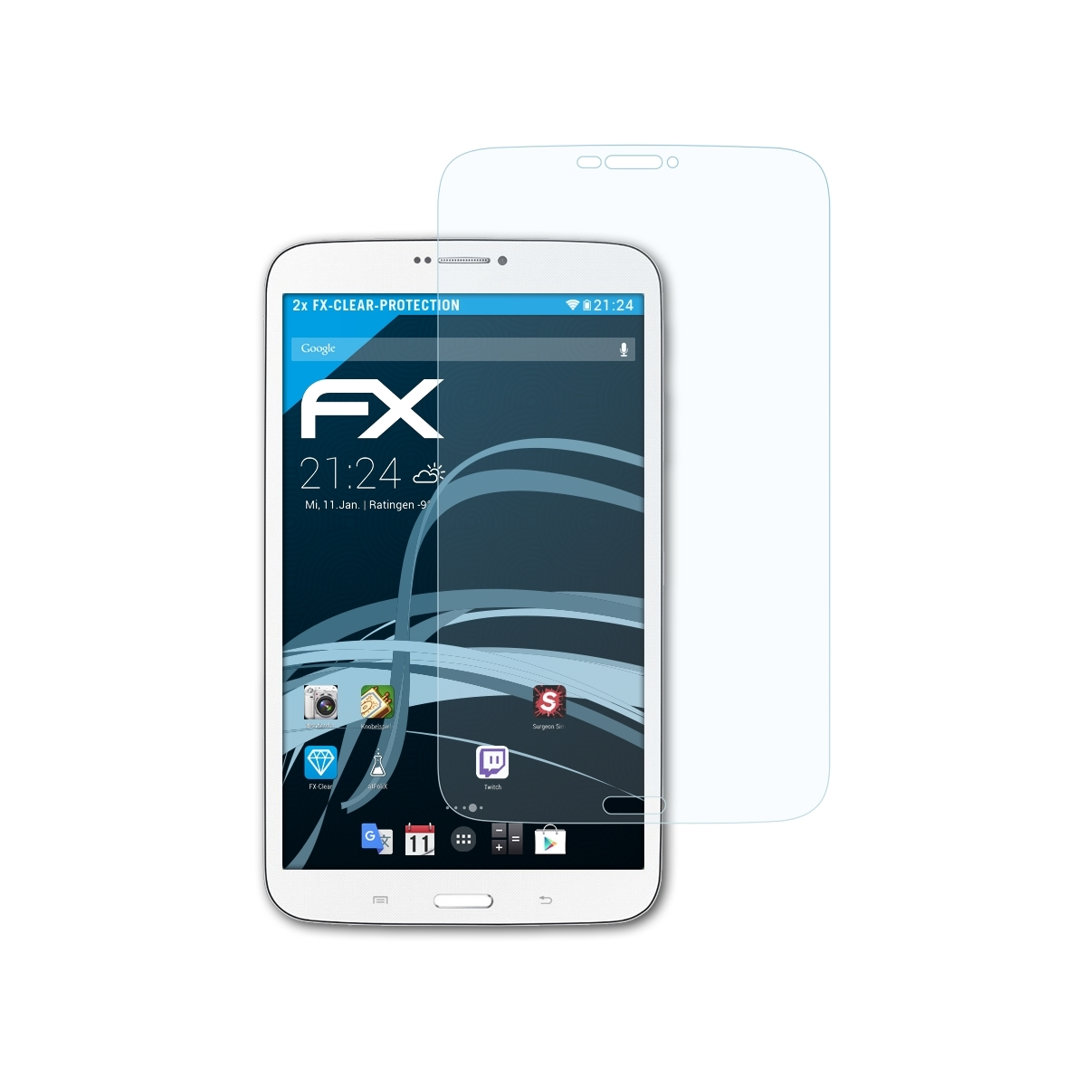 2x Tab LTE (3G Galaxy & 8.0 Displayschutz(für ATFOLIX Samsung FX-Clear 3 SM-T3150)) SM-T3110