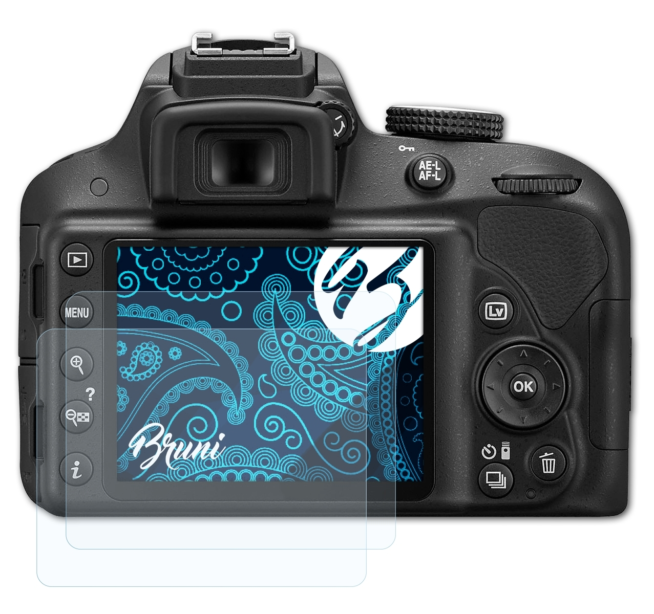 BRUNI Basics-Clear D3300) Nikon 2x Schutzfolie(für