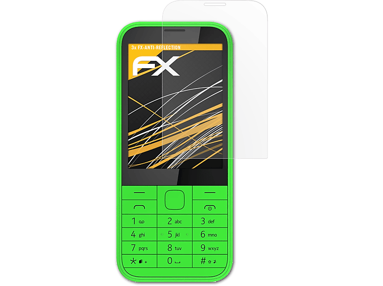 ATFOLIX 3x FX-Antireflex Displayschutz(für Nokia 225 (Microsoft))