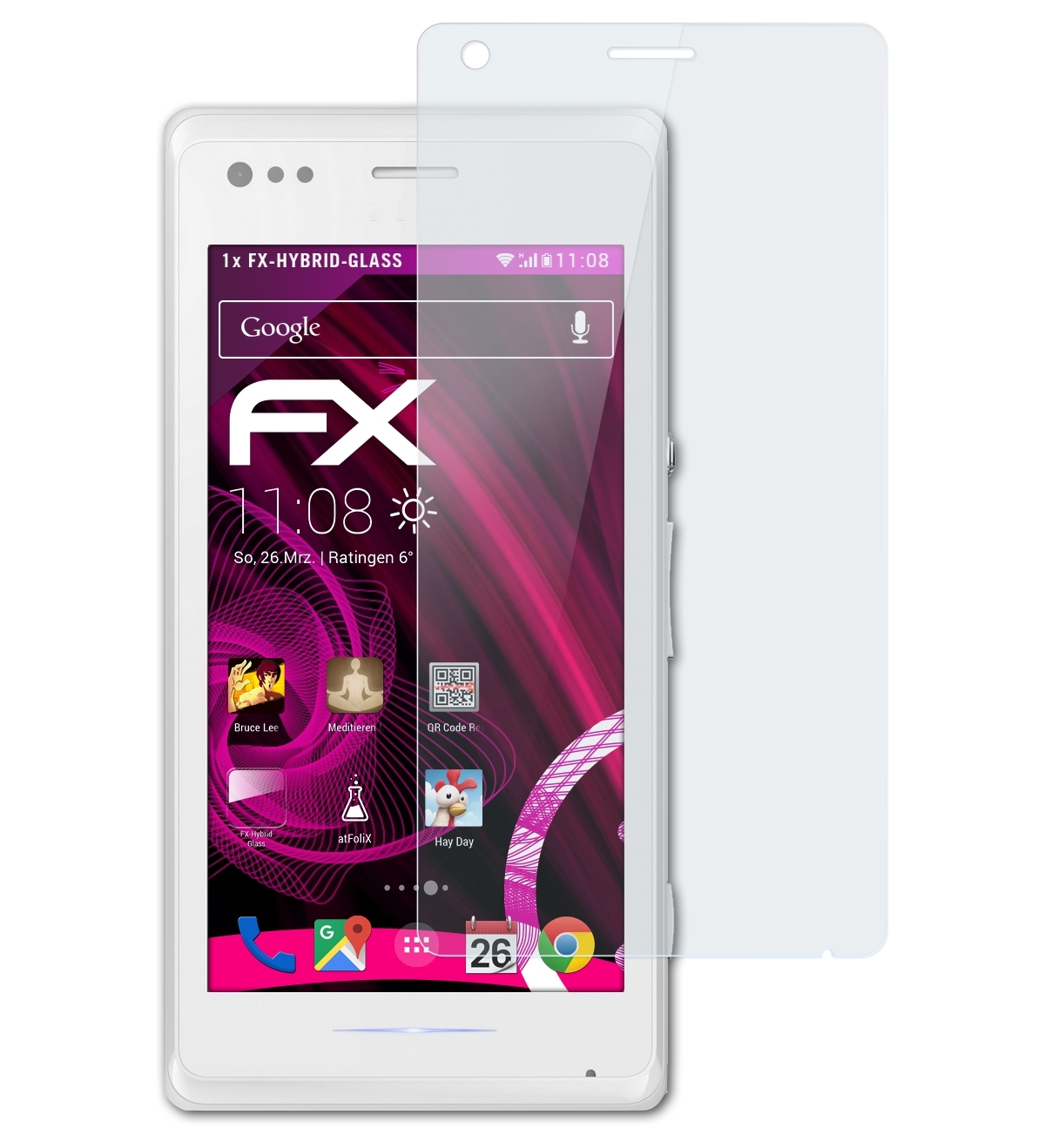 ATFOLIX FX-Hybrid-Glass Sony Xperia M) Schutzglas(für