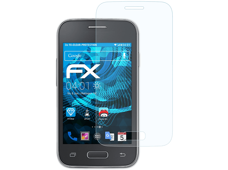 ATFOLIX FX-Clear Young 3x Galaxy 2) Displayschutz(für Samsung