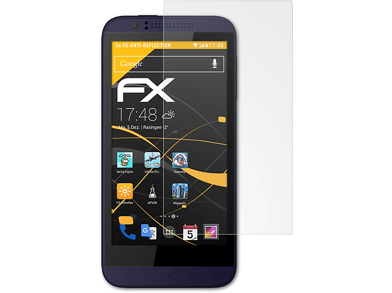 ATFOLIX 3x FX-Antireflex Displayschutz(für 510) Desire HTC