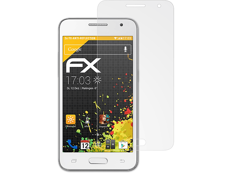 Samsung Core FX-Antireflex Displayschutz(für 3x Galaxy 2) ATFOLIX