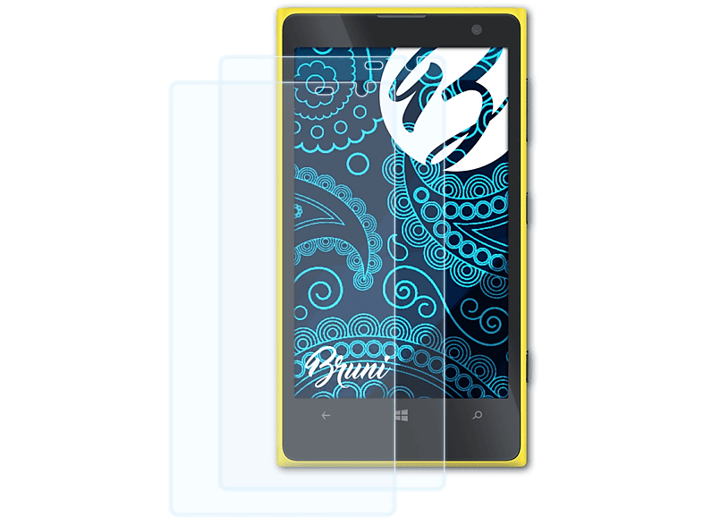 BRUNI 2x Basics-Clear Schutzfolie(für Lumia (EOS)) 1020 Nokia