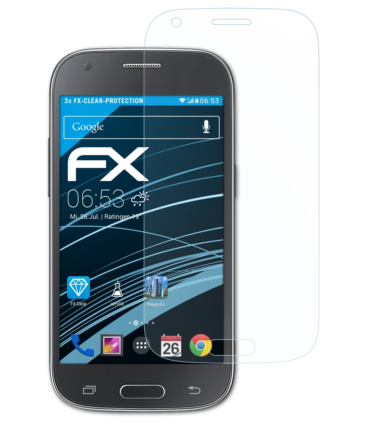 Samsung 4) FX-Clear Galaxy Ace ATFOLIX Displayschutz(für 3x