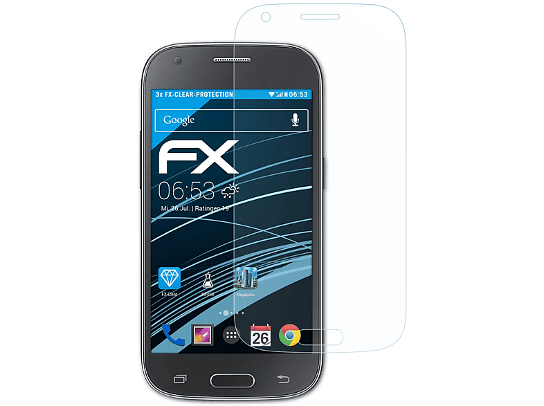 ATFOLIX 3x FX-Clear Samsung Galaxy 4) Ace Displayschutz(für