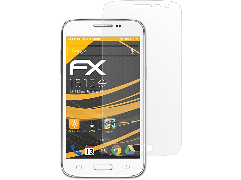 ATFOLIX 3x FX-Antireflex Displayschutz(für Samsung LTE) Core Lite Galaxy