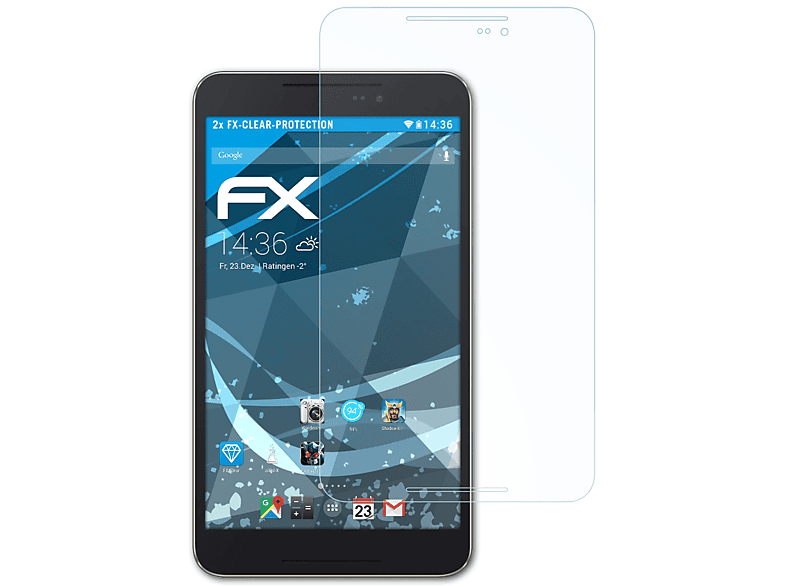 8 FX-Clear (FE380CG)) Fonepad Asus 2x ATFOLIX Displayschutz(für