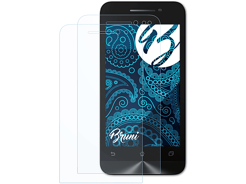 BRUNI 2x Basics-Clear Schutzfolie(für Asus 4) ZenFone