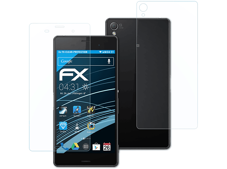 ATFOLIX 3x FX-Clear Displayschutz(für Sony Xperia Z3)