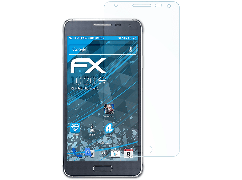 ATFOLIX 3x FX-Clear Displayschutz(für Samsung Galaxy Alpha)