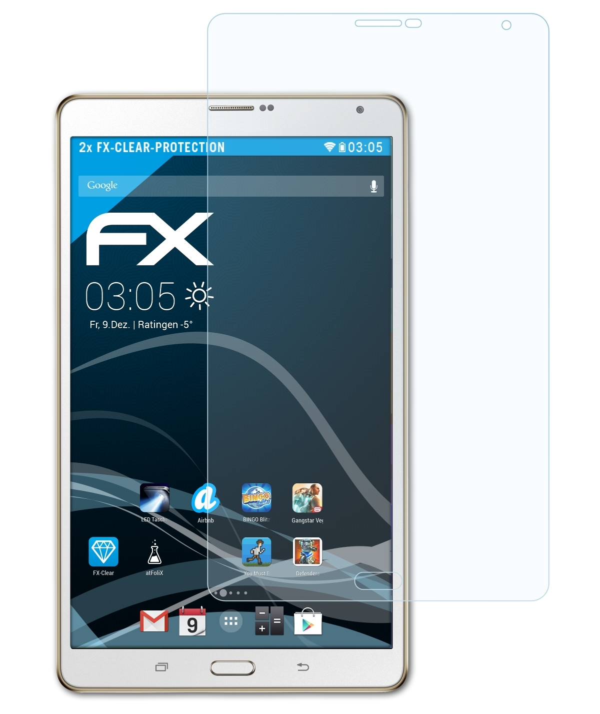 Galaxy 2x (LTE FX-Clear Samsung S Tab ATFOLIX Model)) Displayschutz(für 8.4