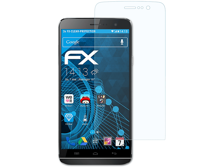 3x FX-Clear ATFOLIX Displayschutz(für Wiko Slide)