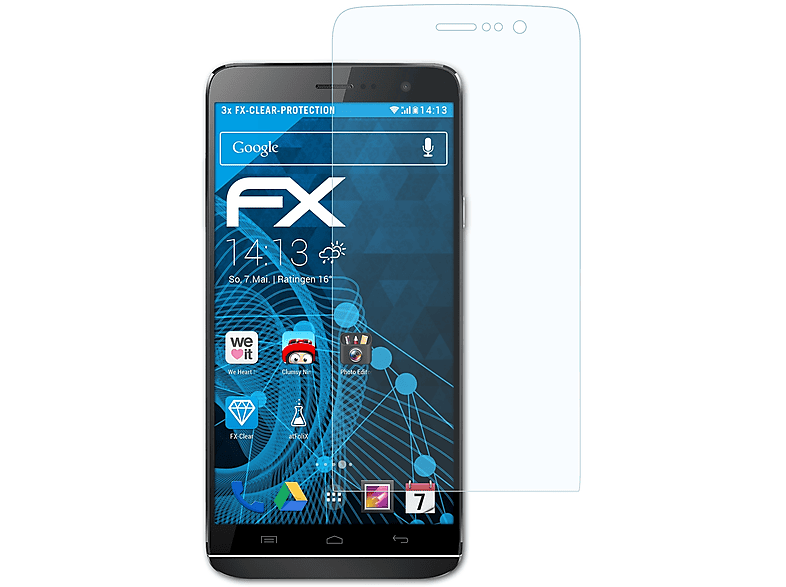 3x Displayschutz(für ATFOLIX FX-Clear Wiko Slide)