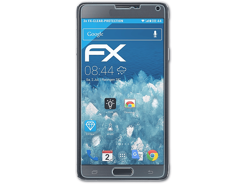 ATFOLIX 3x Note Galaxy 4) Displayschutz(für FX-Clear Samsung