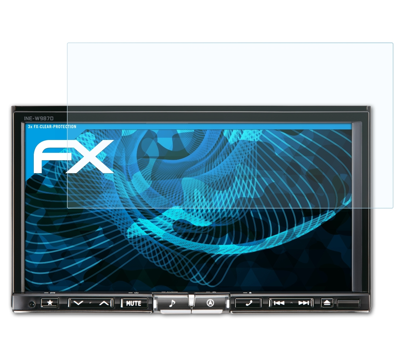 ATFOLIX 3x FX-Clear Displayschutz(für Alpine INE-W987D)