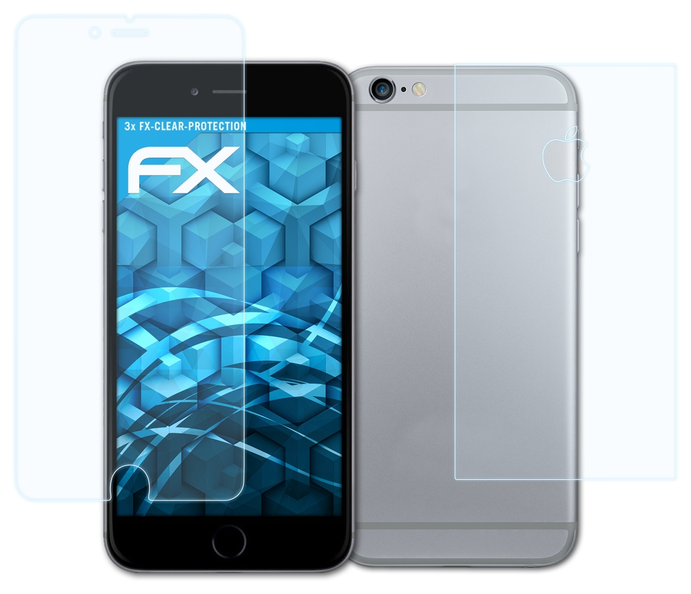 ATFOLIX 3x FX-Clear Displayschutz(für Apple Plus) iPhone 6
