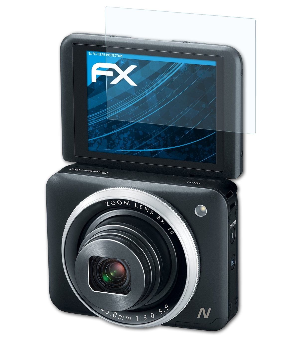 PowerShot Displayschutz(für FX-Clear ATFOLIX N2) Canon 3x