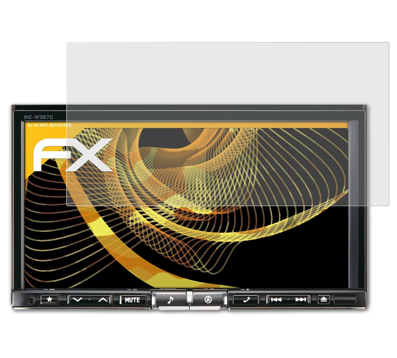 3x Alpine Displayschutz(für INE-W987D) FX-Antireflex ATFOLIX