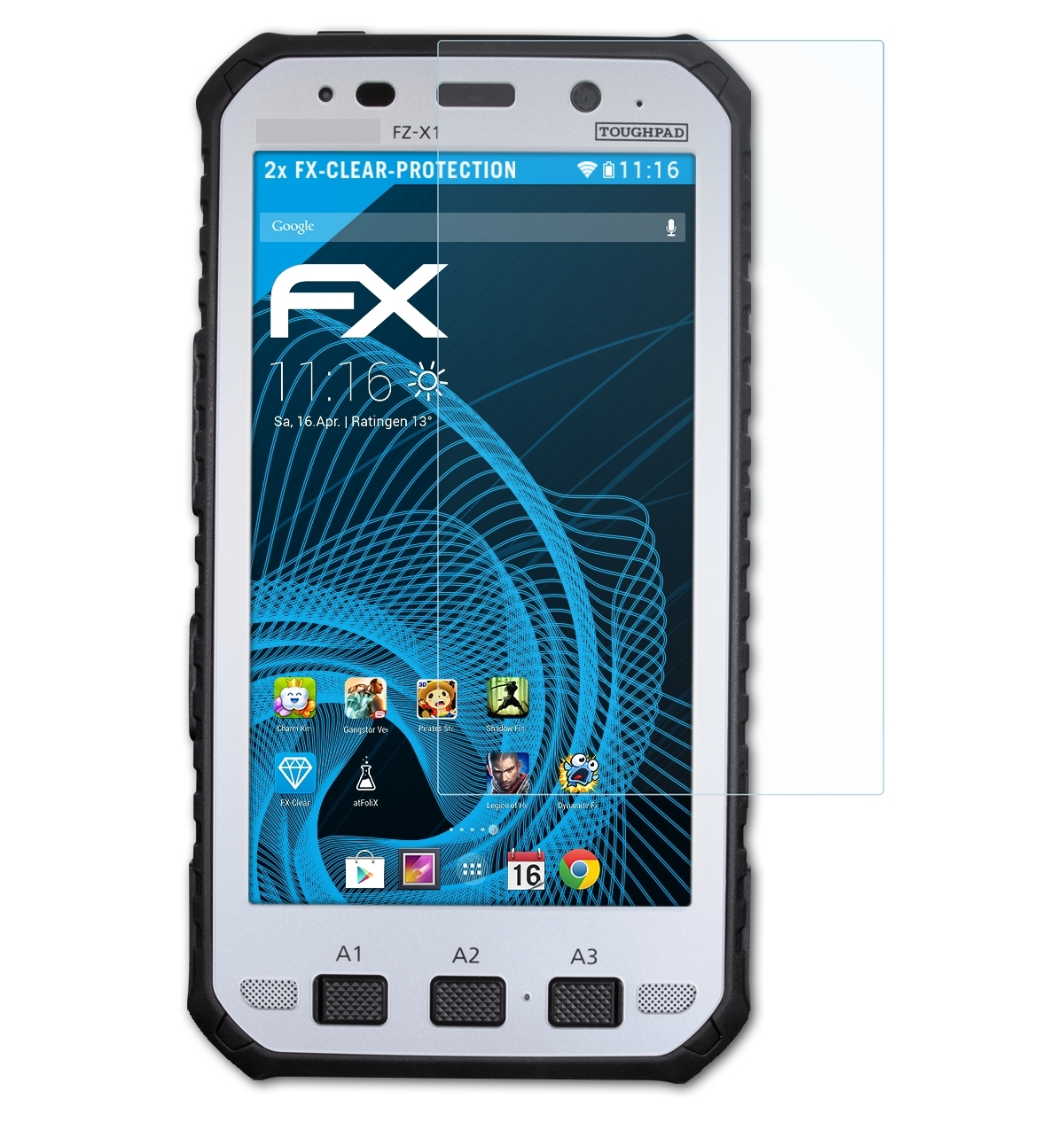 ATFOLIX 2x FX-Clear Displayschutz(für Panasonic ToughPad FZ-X1) FZ-E1