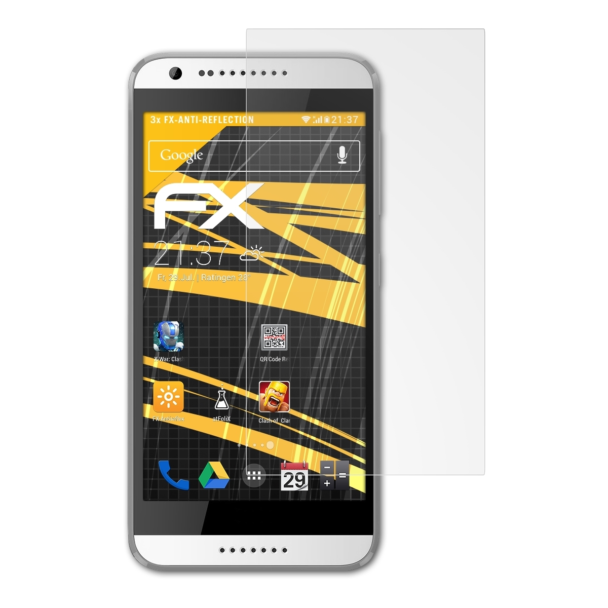 3x Displayschutz(für ATFOLIX HTC Desire FX-Antireflex 620)