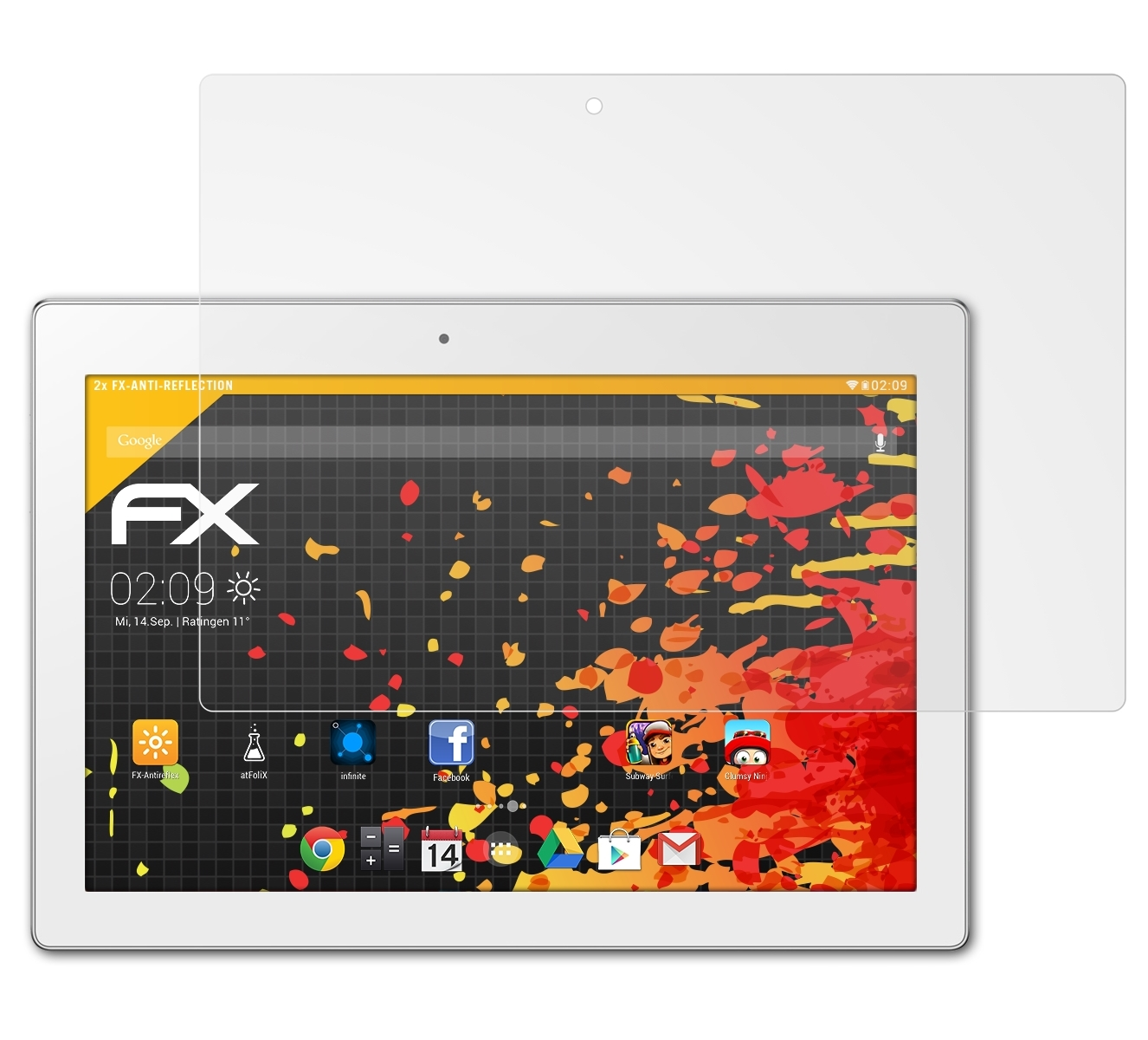 ATFOLIX 2x FX-Antireflex Displayschutz(für A10-70) / Tab Lenovo 2 A10-30