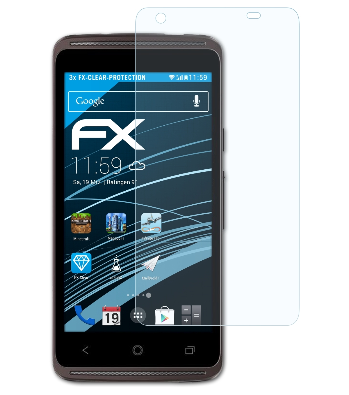 3x Displayschutz(für ATFOLIX Liquid Acer Z410) FX-Clear