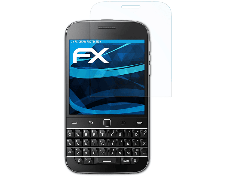 ATFOLIX 3x FX-Clear Displayschutz(für Blackberry Classic Non Camera)