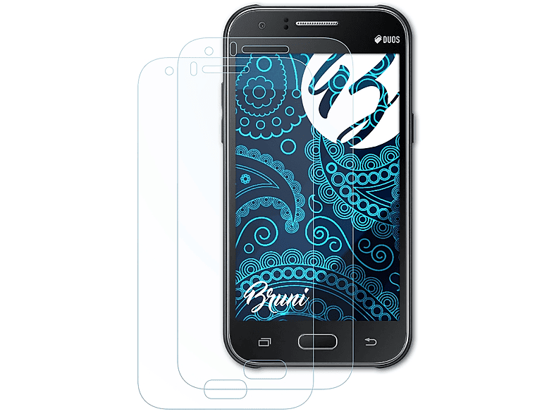 BRUNI 2x Basics-Clear Schutzfolie(für Samsung Galaxy J1 (2015)) | Displayschutzfolien & Gläser