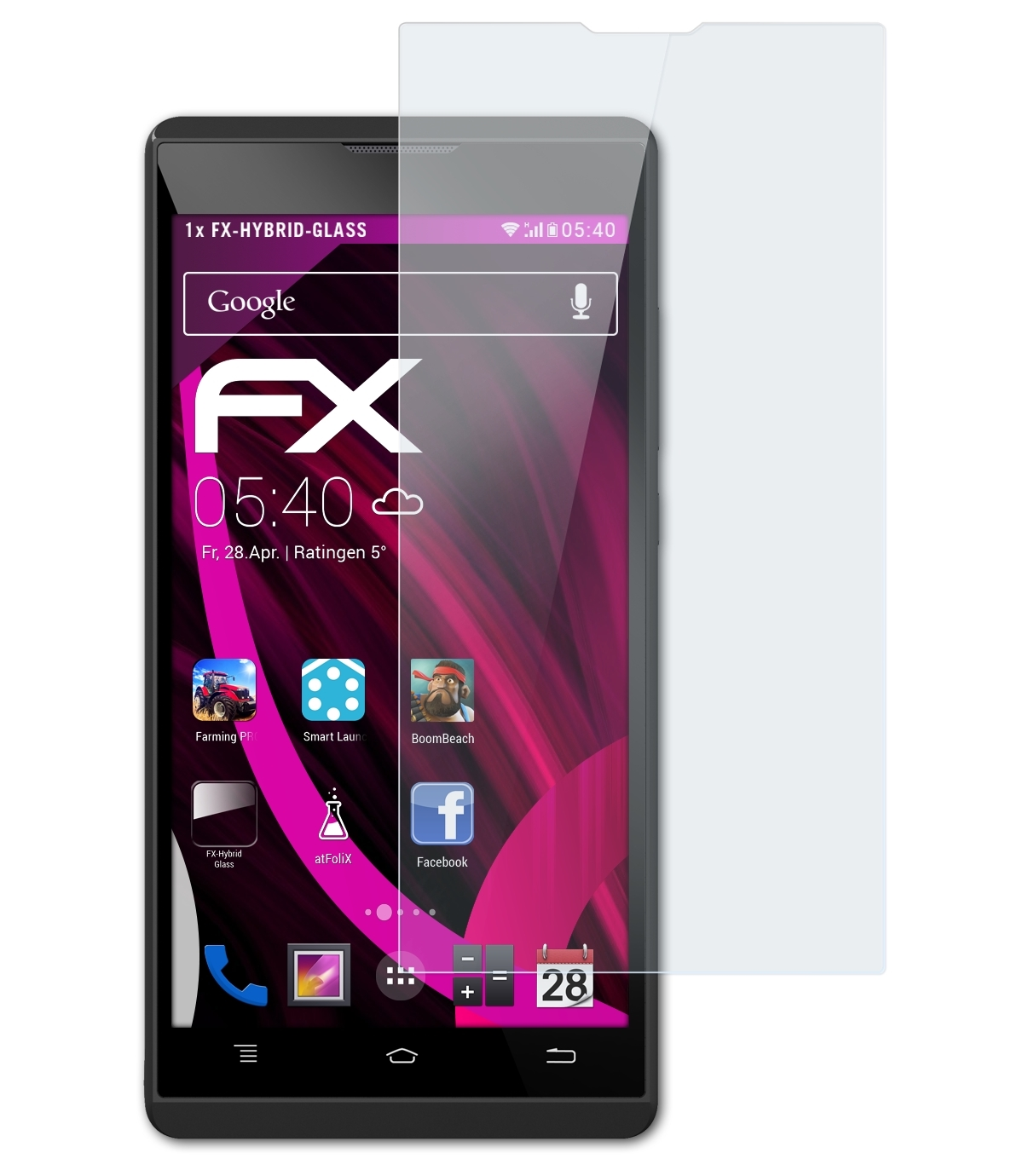 ATFOLIX FX-Hybrid-Glass Schutzglas(für Oxygen) Archos 50b