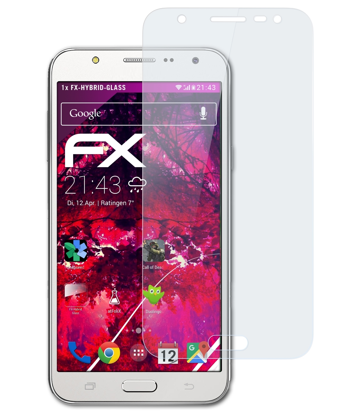ATFOLIX J5 Schutzglas(für FX-Hybrid-Glass Samsung (2015)) Galaxy