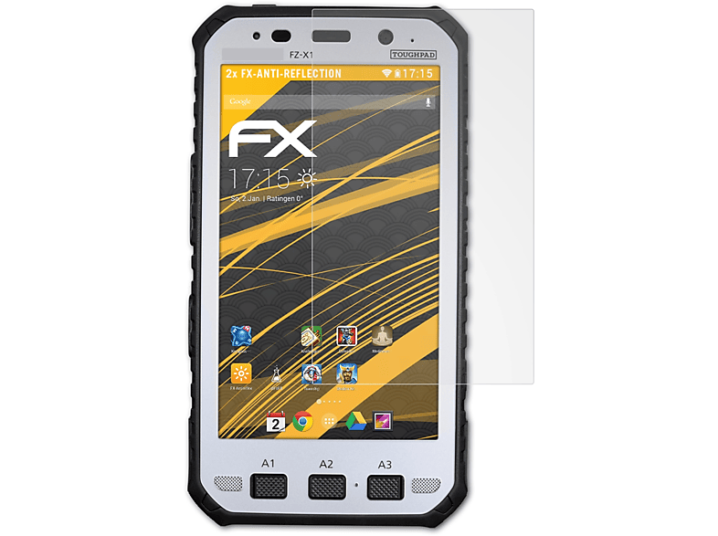 ATFOLIX 2x FX-Antireflex Displayschutz(für Panasonic ToughPad FZ-E1, FZ-X1)