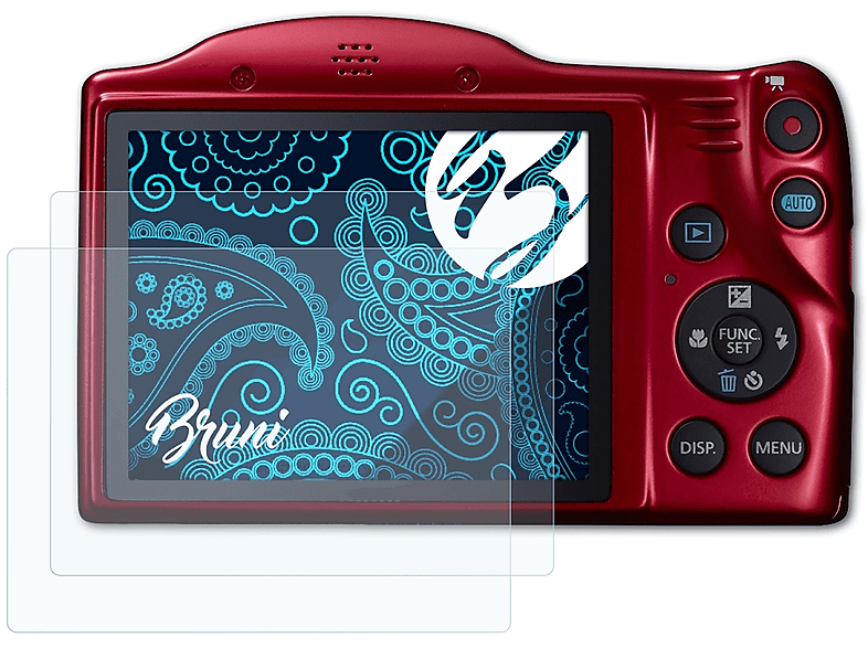 BRUNI 2x Basics-Clear PowerShot SX410 Schutzfolie(für Canon IS)