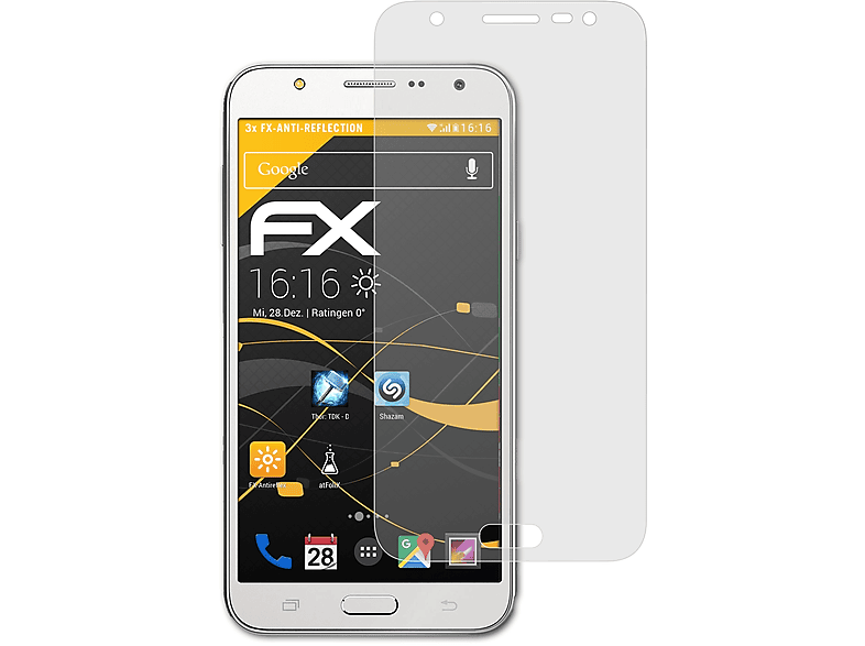 ATFOLIX 3x FX-Antireflex Displayschutz(für Samsung Galaxy J5 (2015))