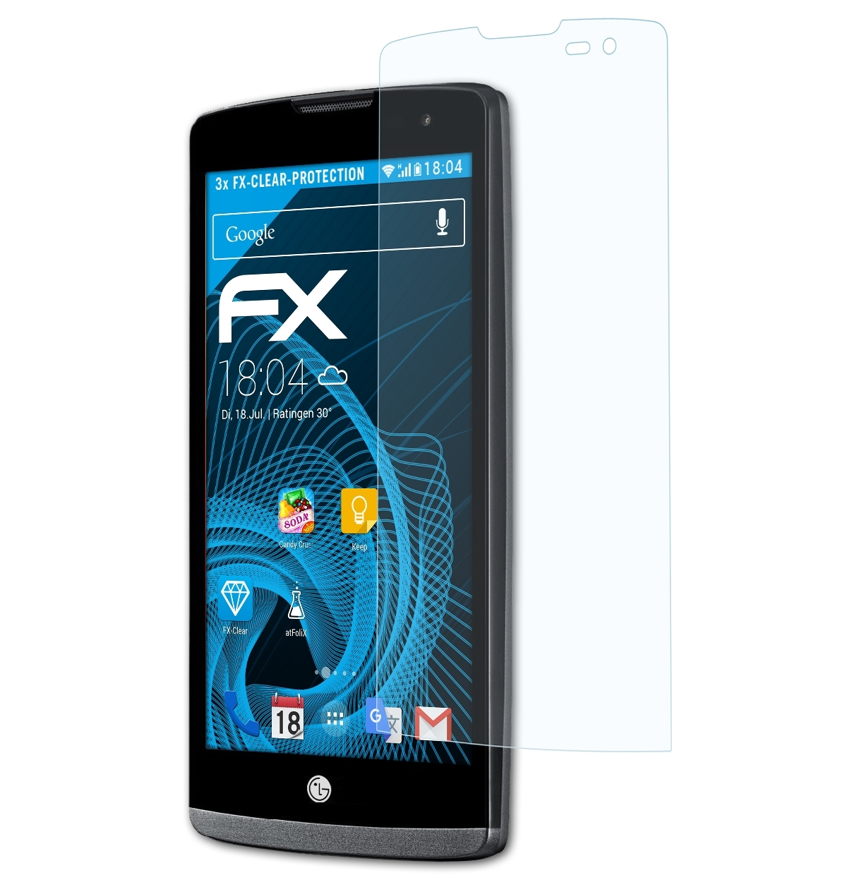 ATFOLIX 3x FX-Clear Displayschutz(für LG Leon)